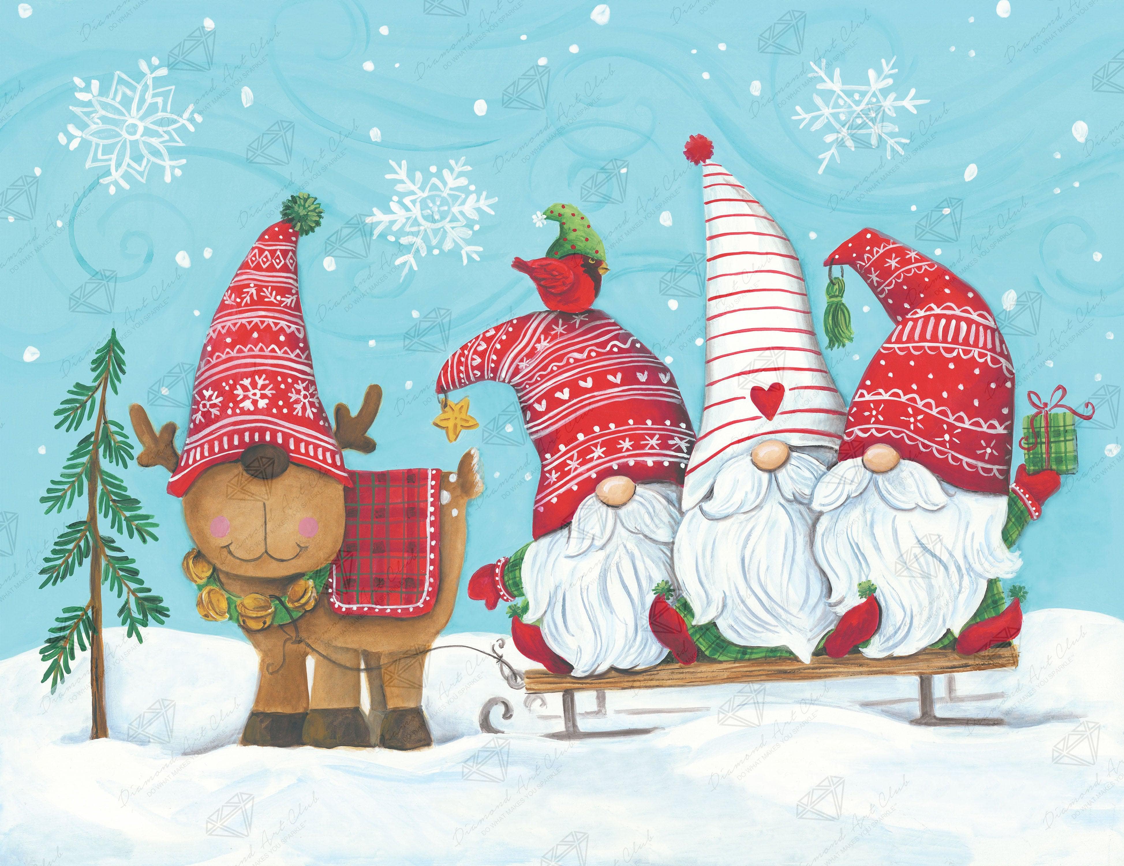 Elf Gnome Trio with Reindeer
