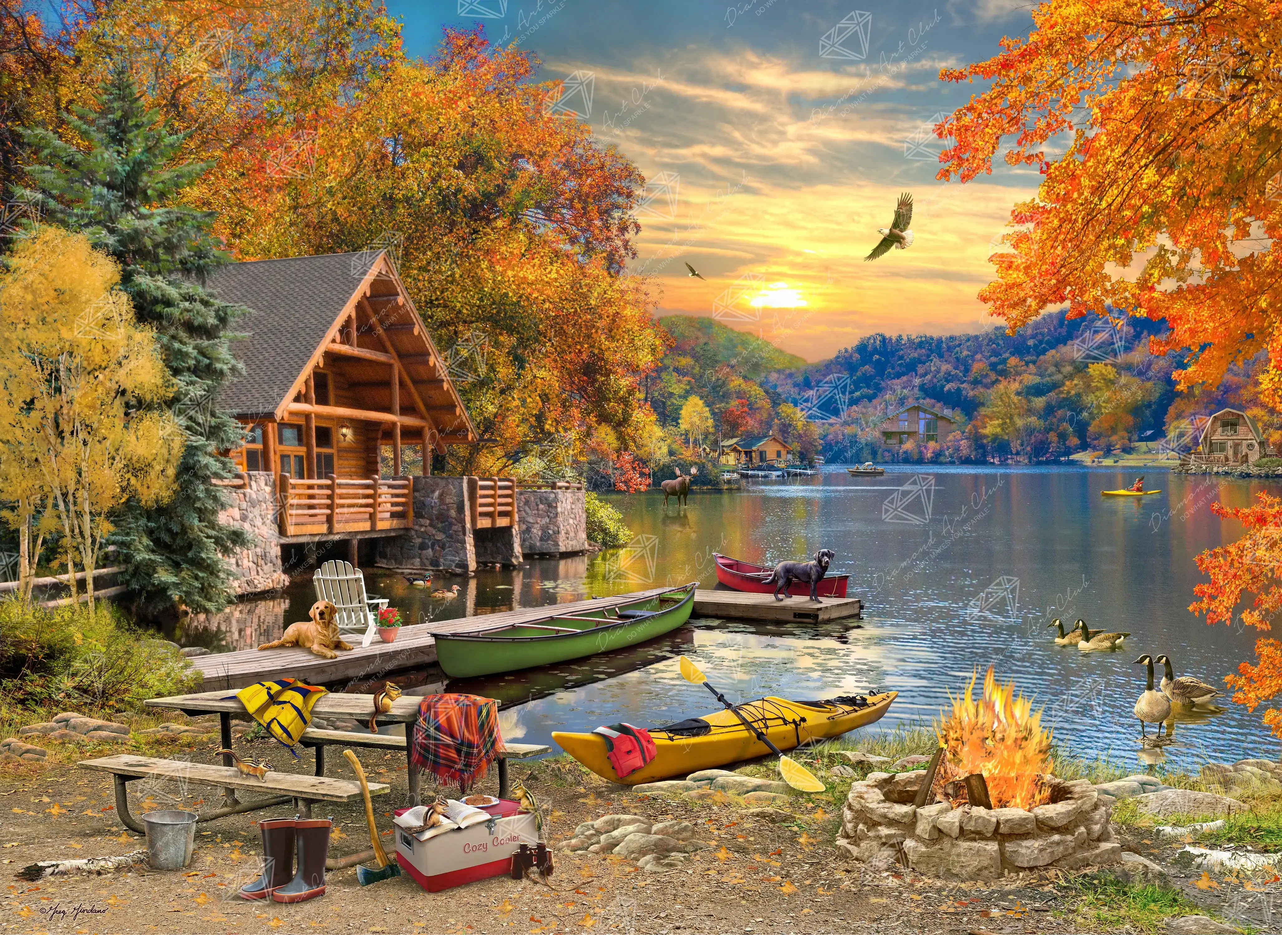 Fall Cabin at the Lake