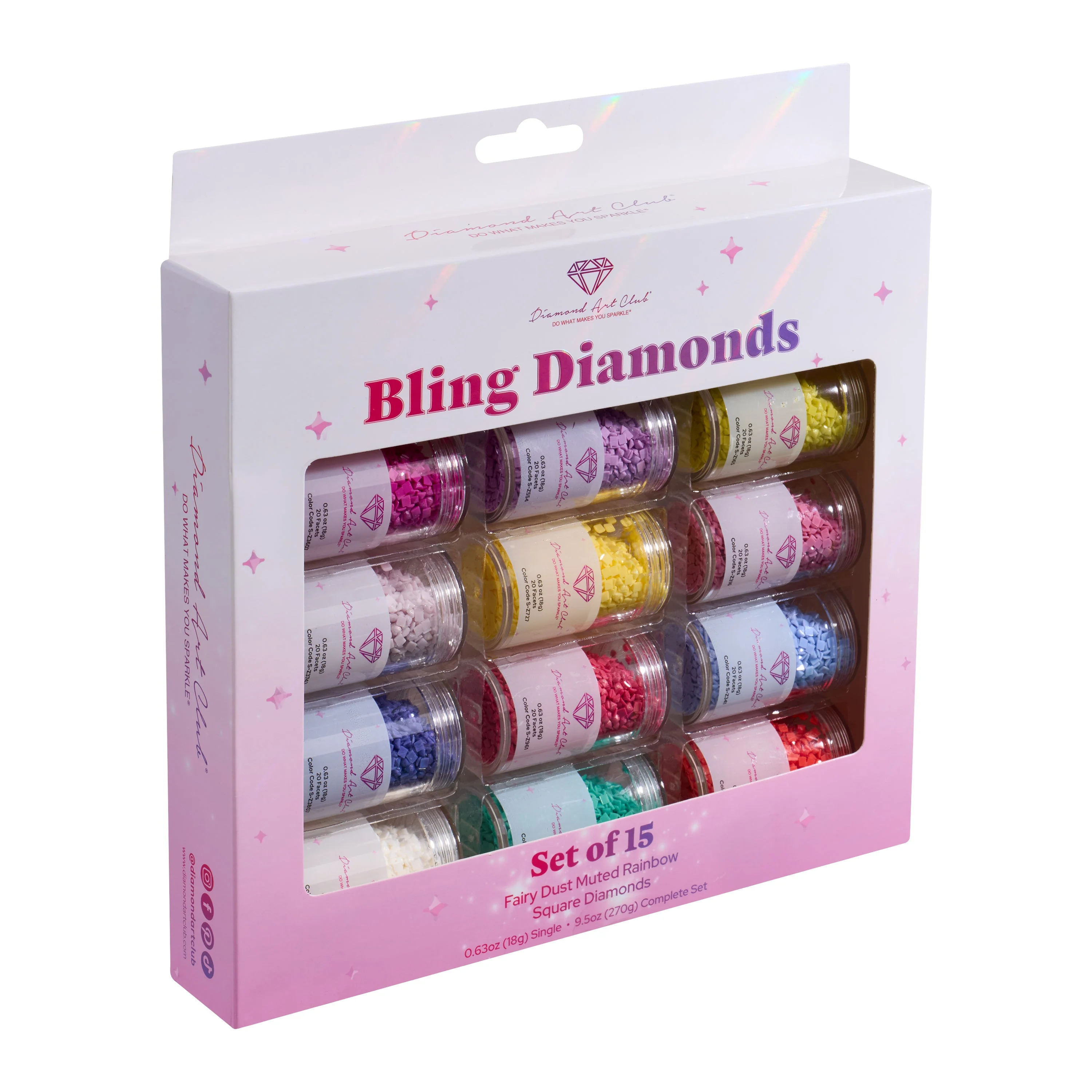 Fairy DustÂ® - Muted Rainbow Square (Set of 15)