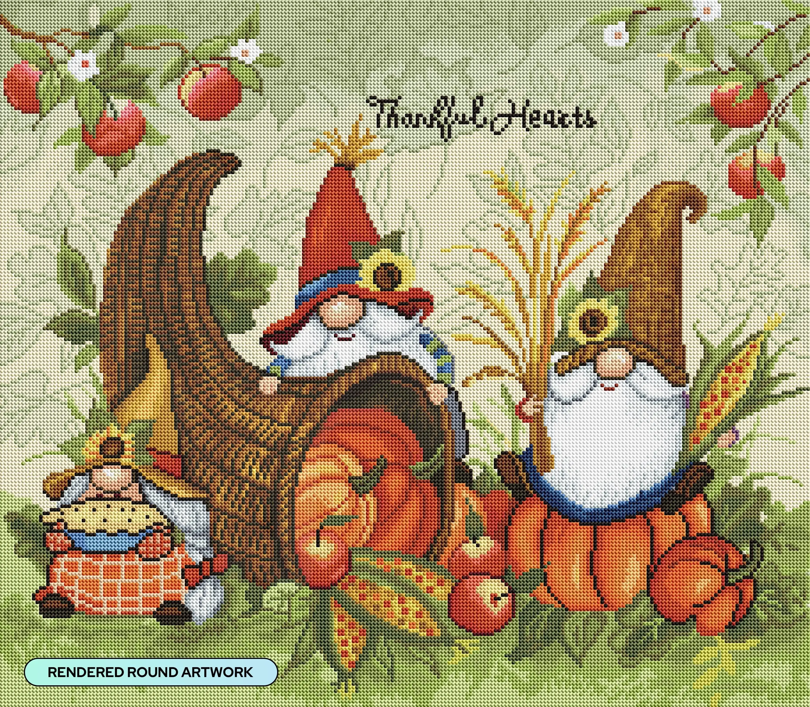 Gnomes Cornucopia & Pumpkins