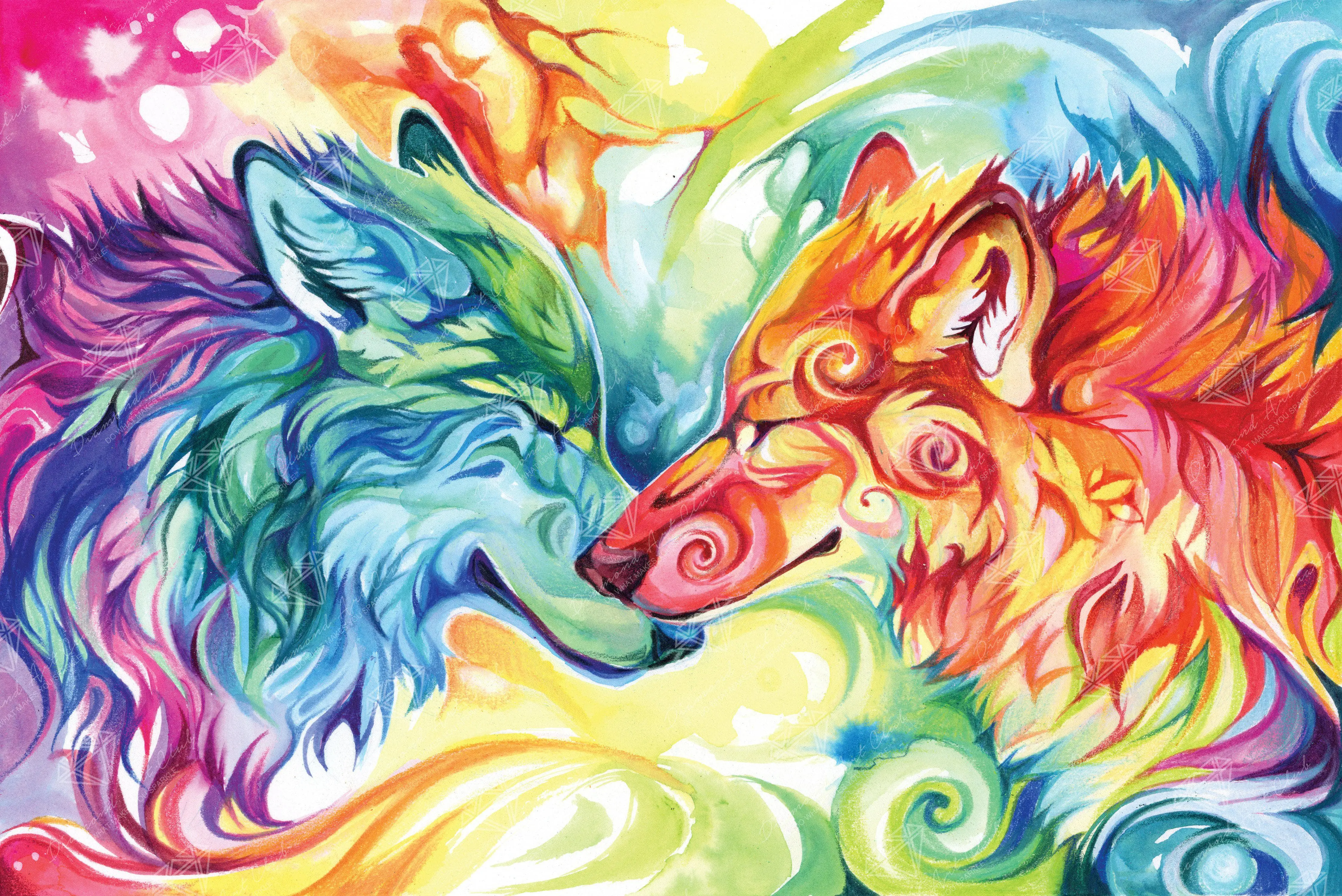 Nuzzling Wolves