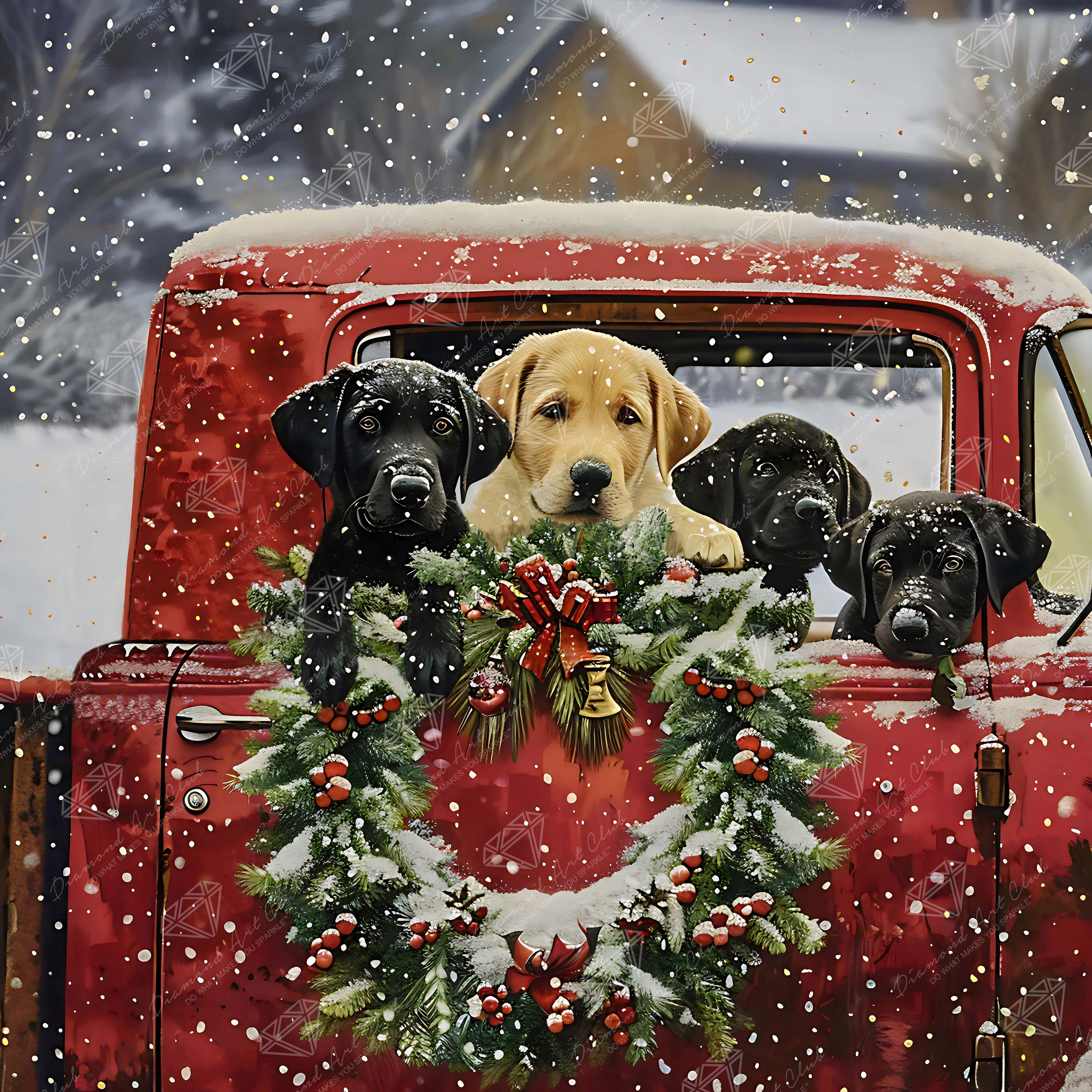 Red Truck Full of Labs