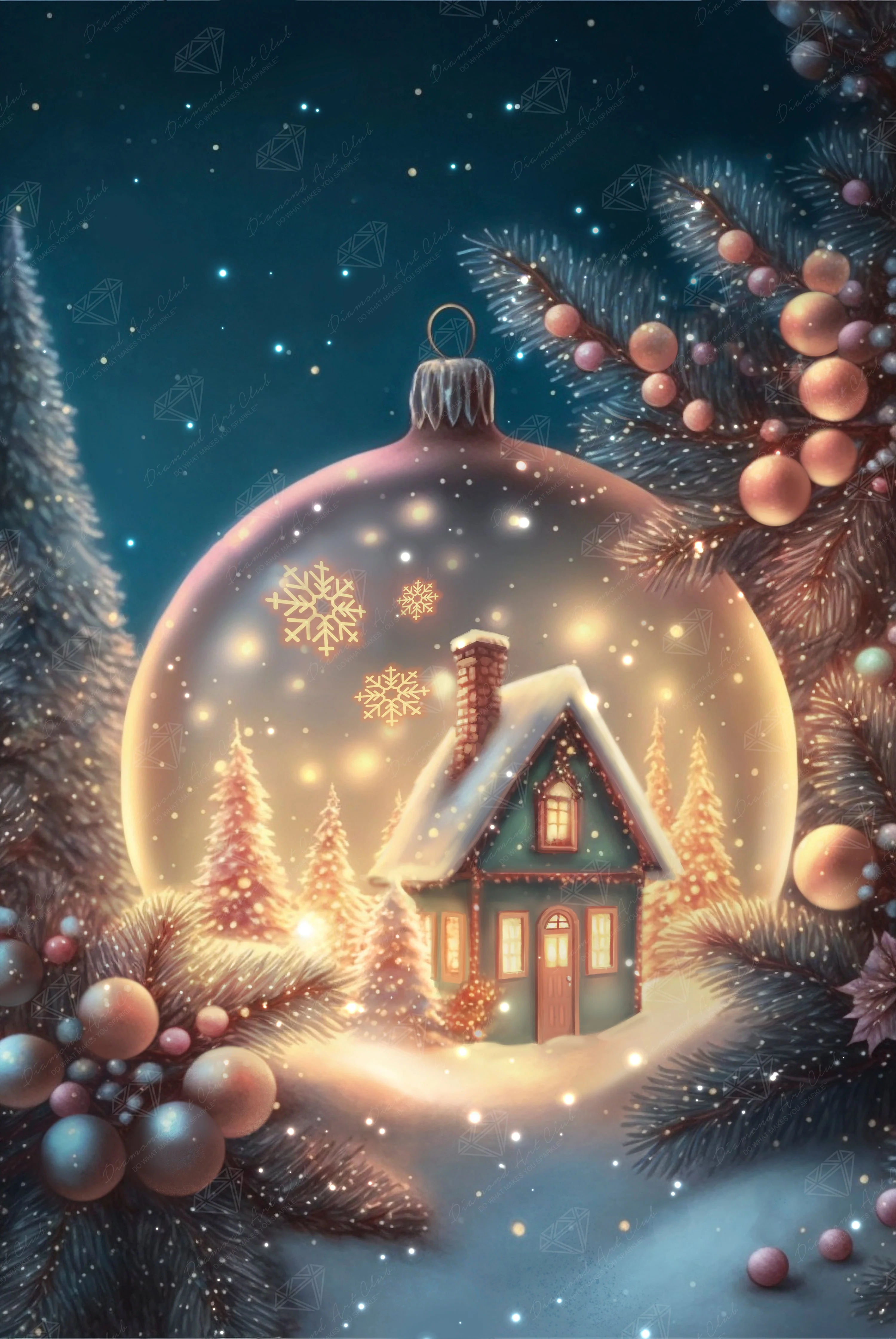 Snow Cabin Ornament