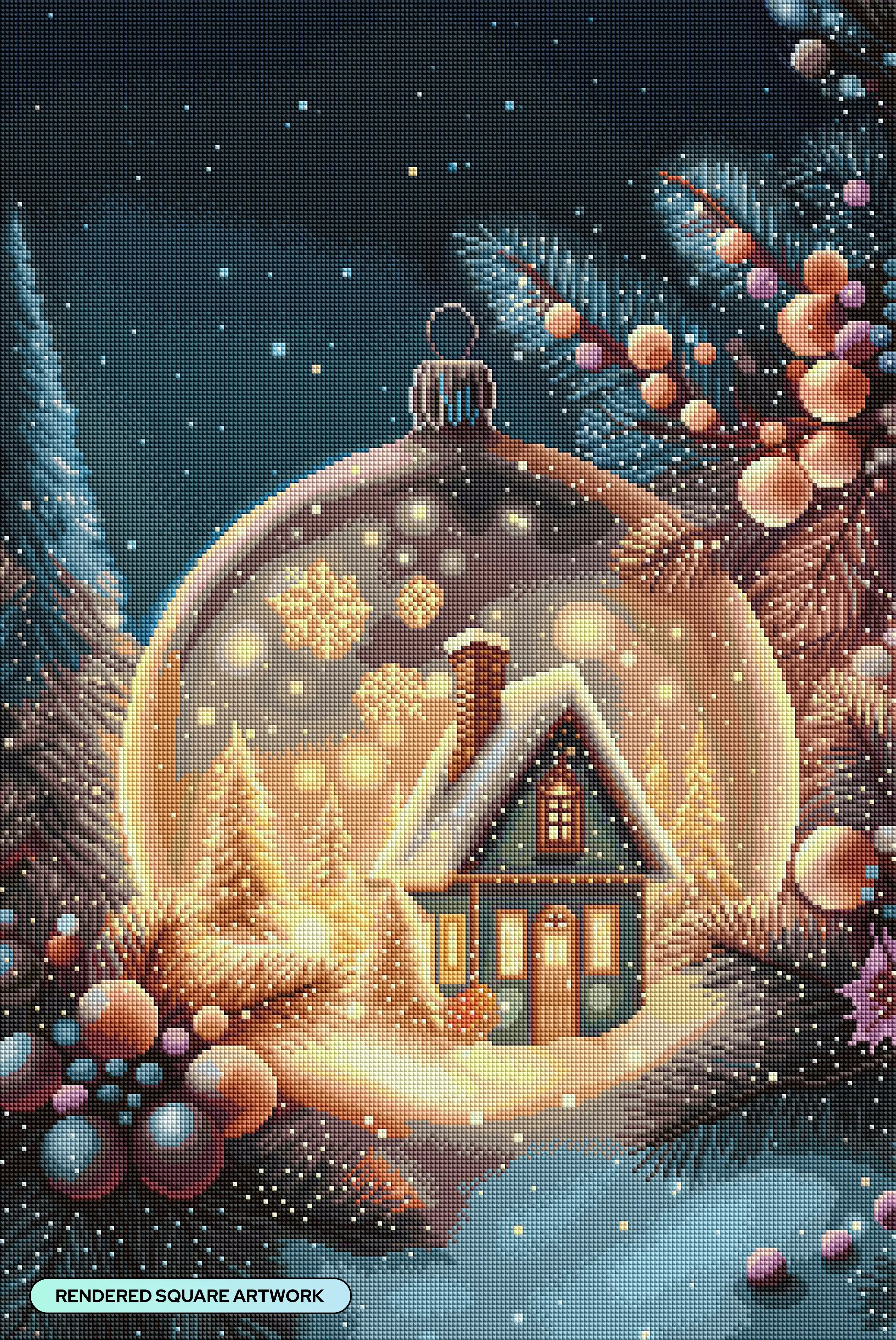 Snow Cabin Ornament