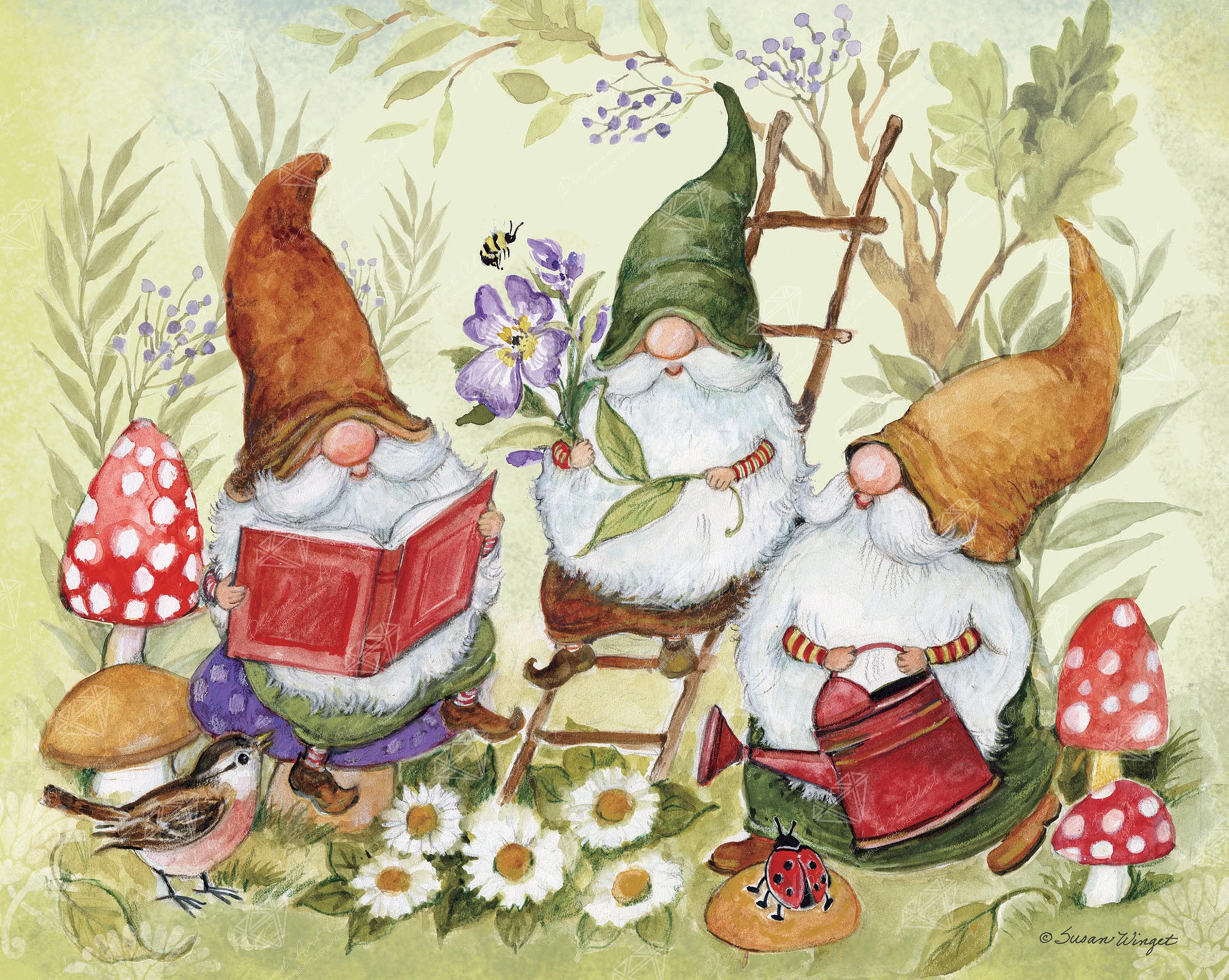 Three Gnomes Gardening