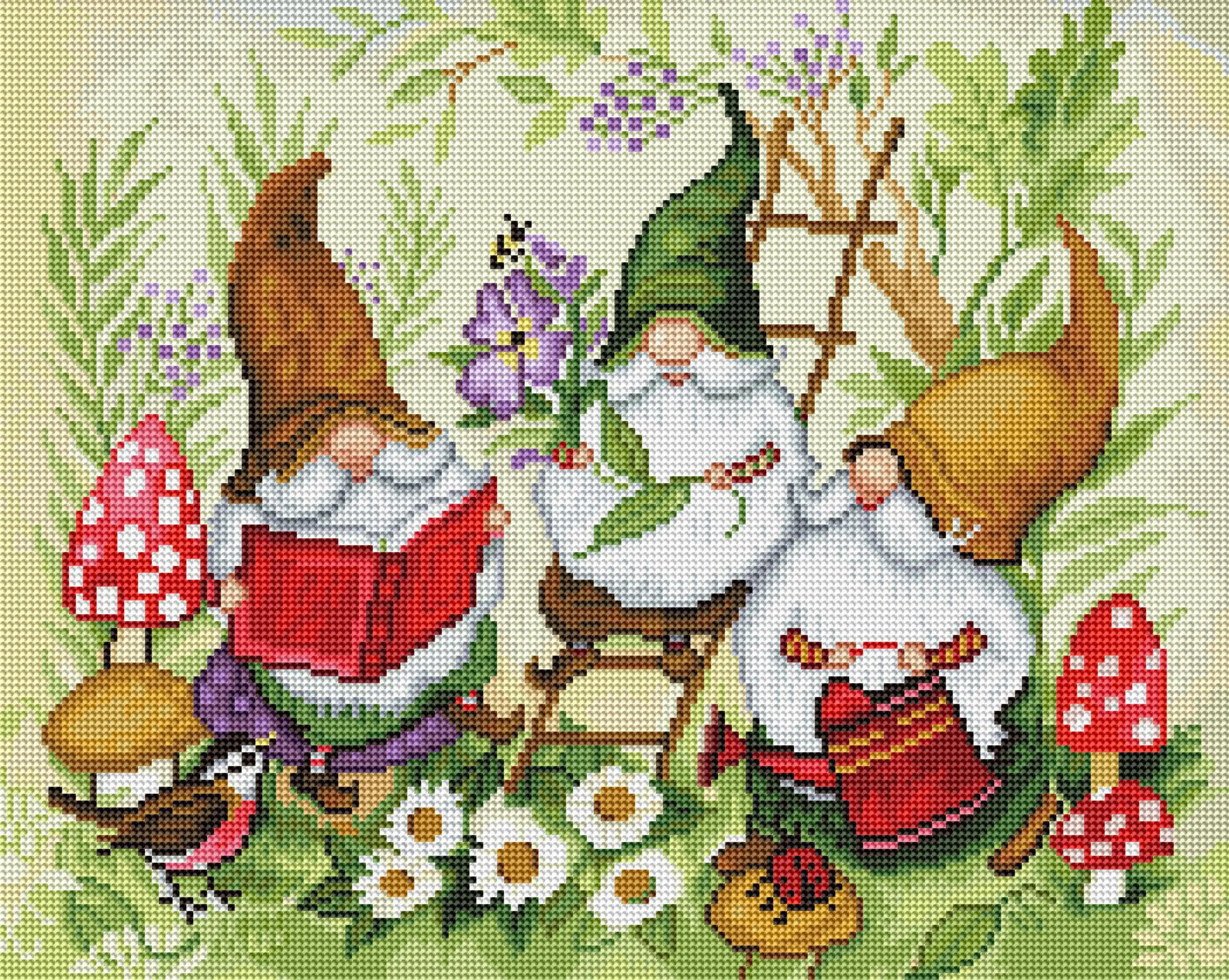 Three Gnomes Gardening