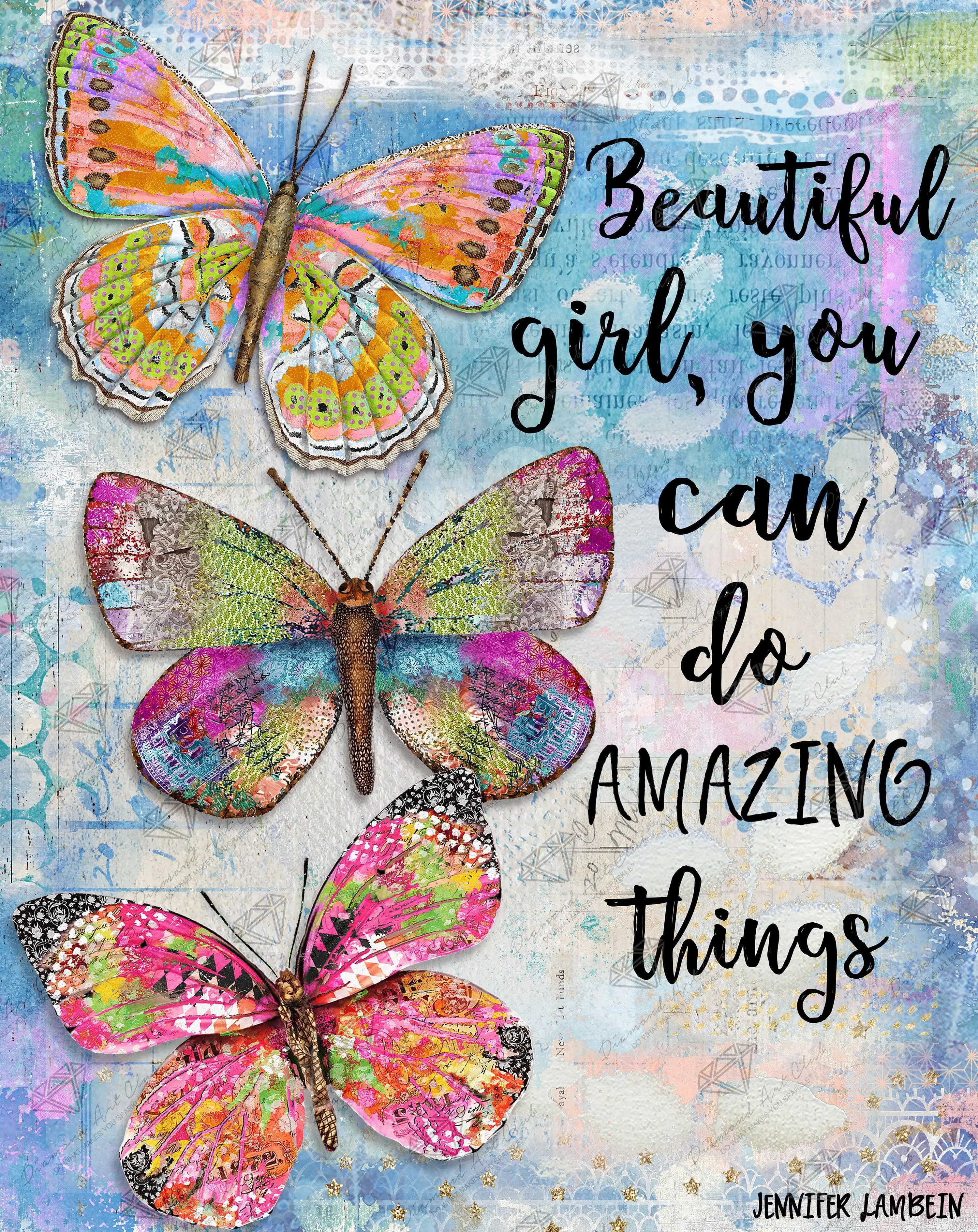 Beautiful Girl Butterfly Trio