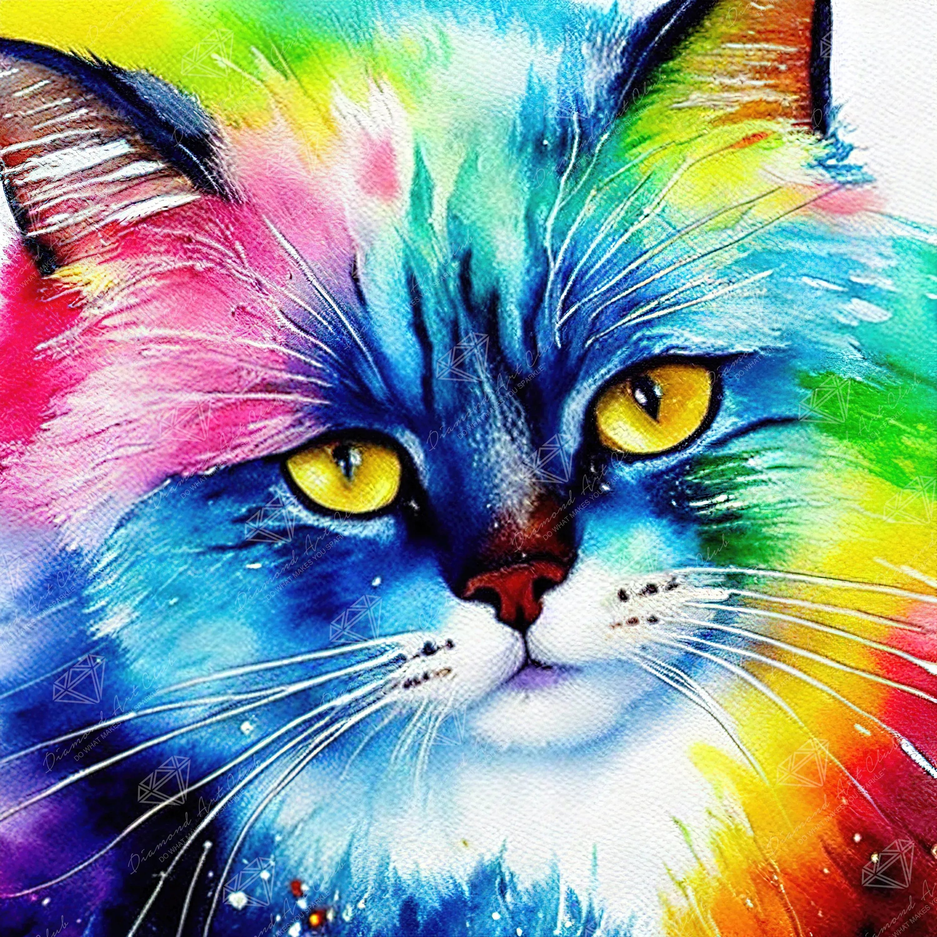 Watercolor Rainbow Cat