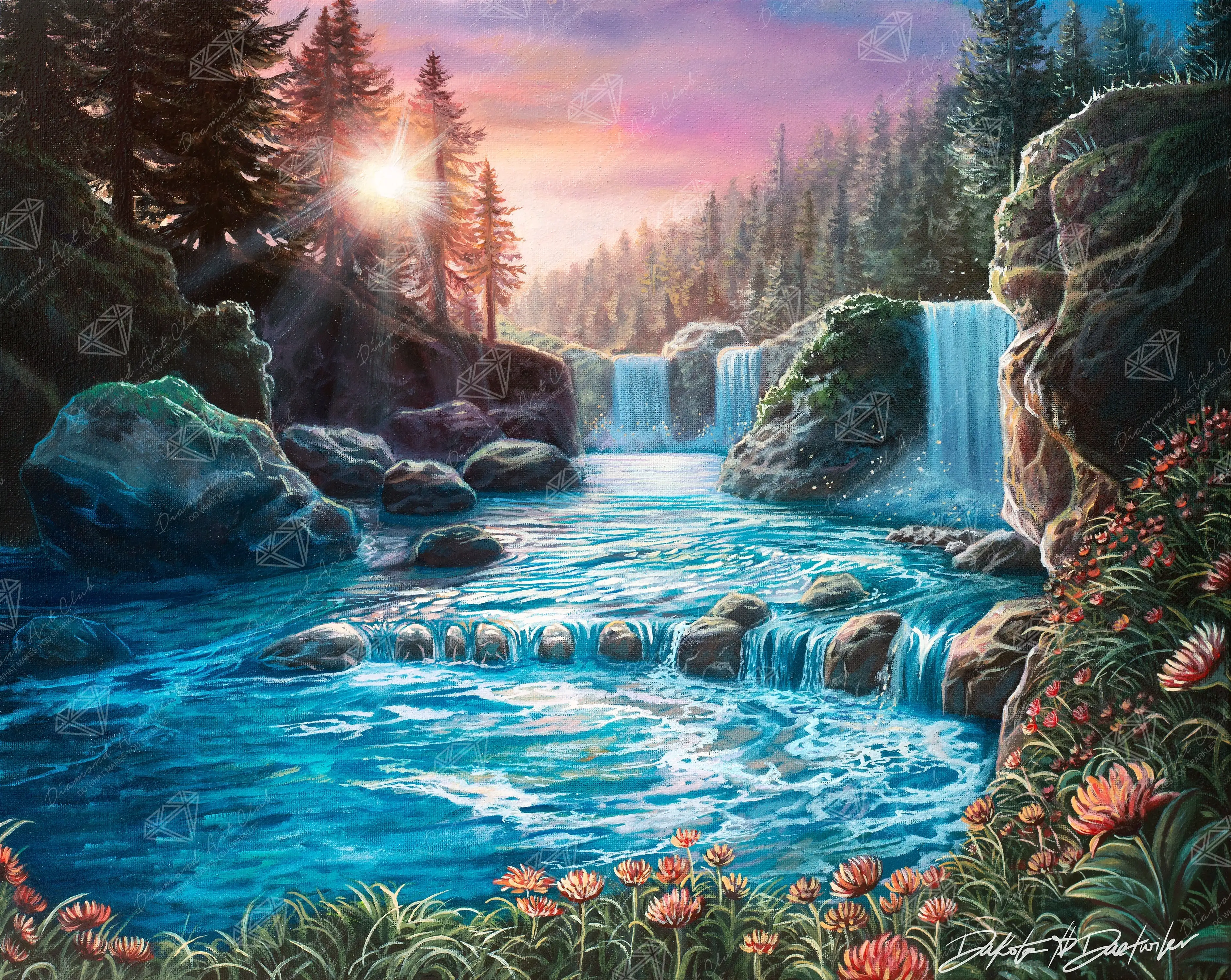 Waterfall Sunset