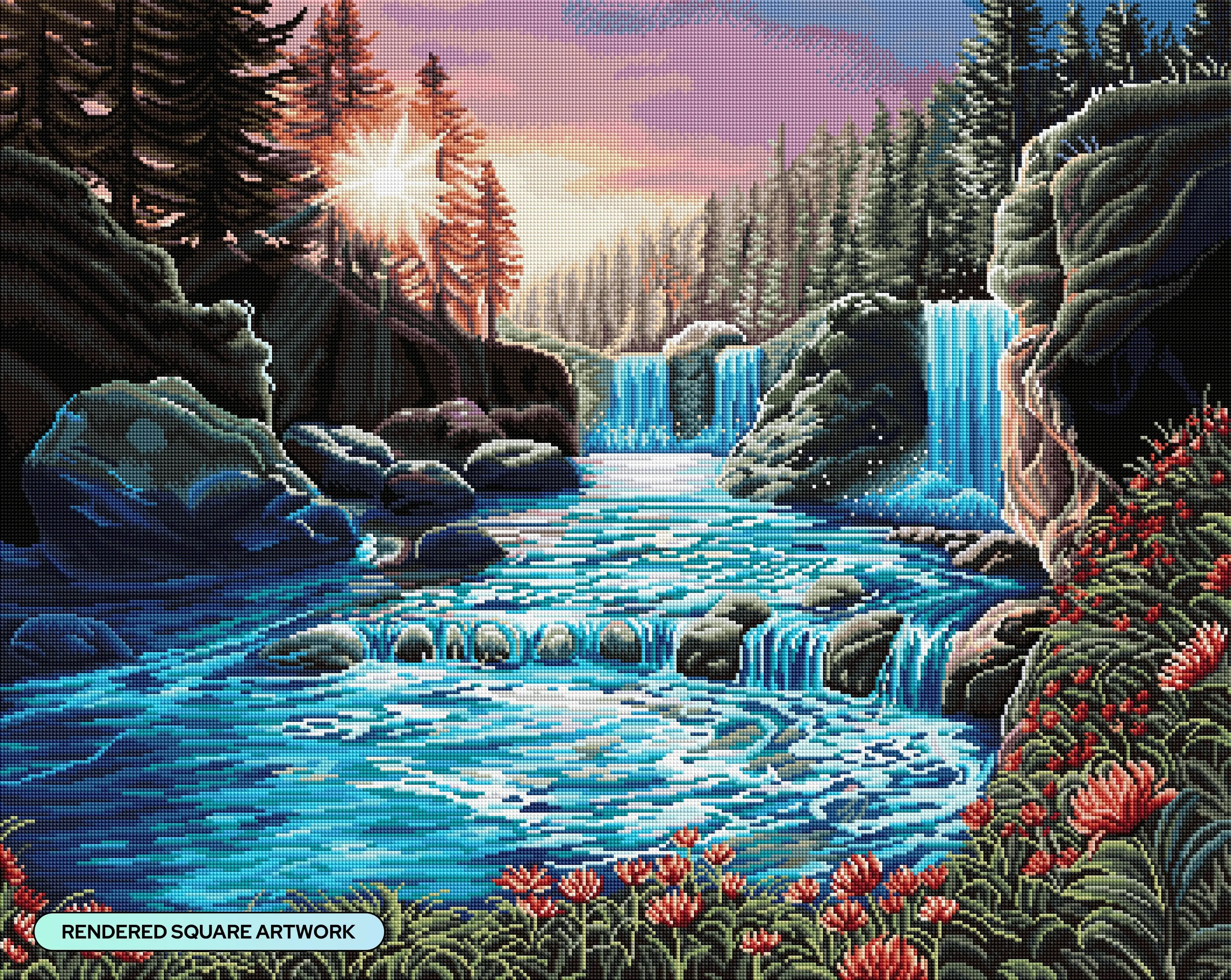 Waterfall Sunset