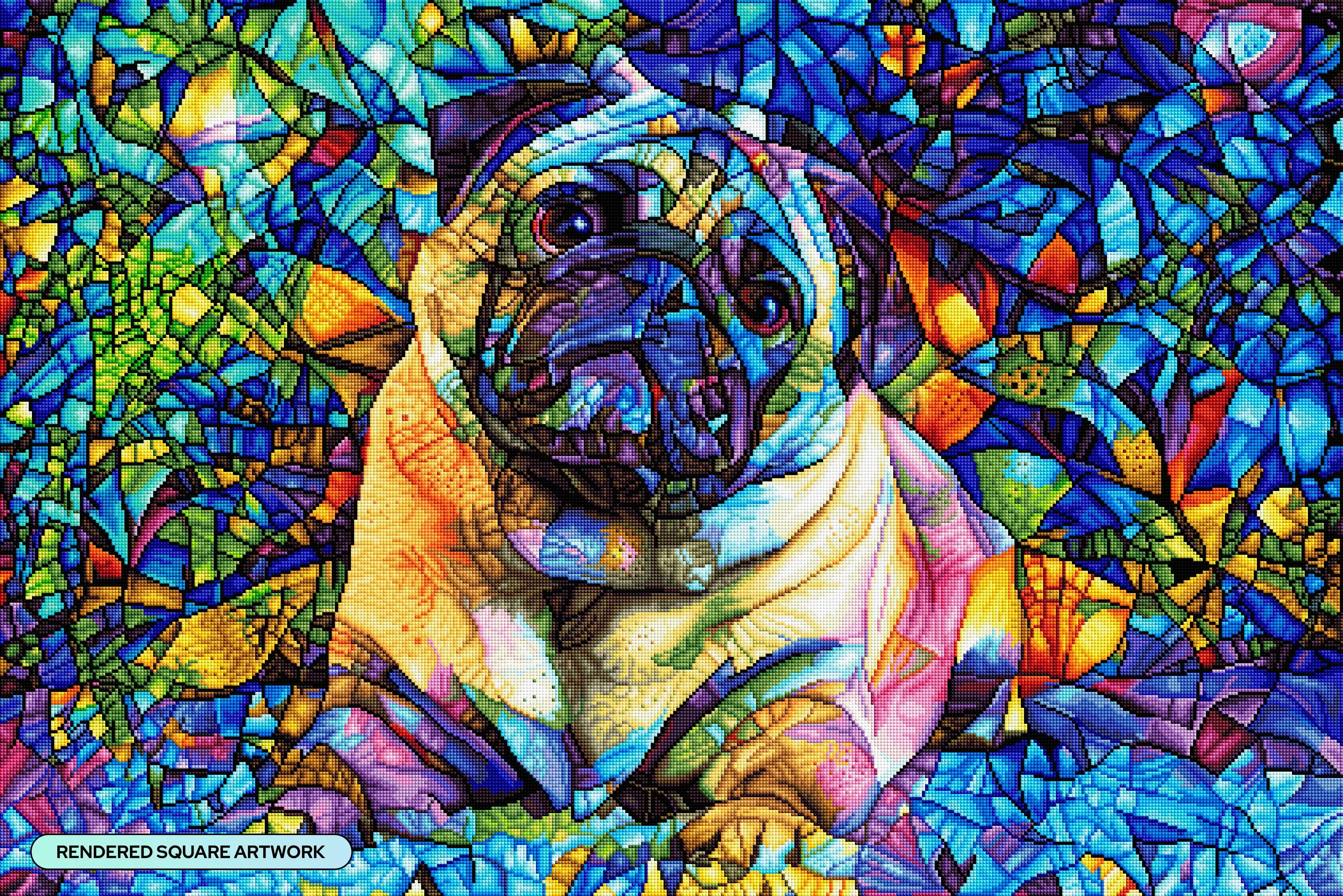 Bruno the Stained Glass Pug