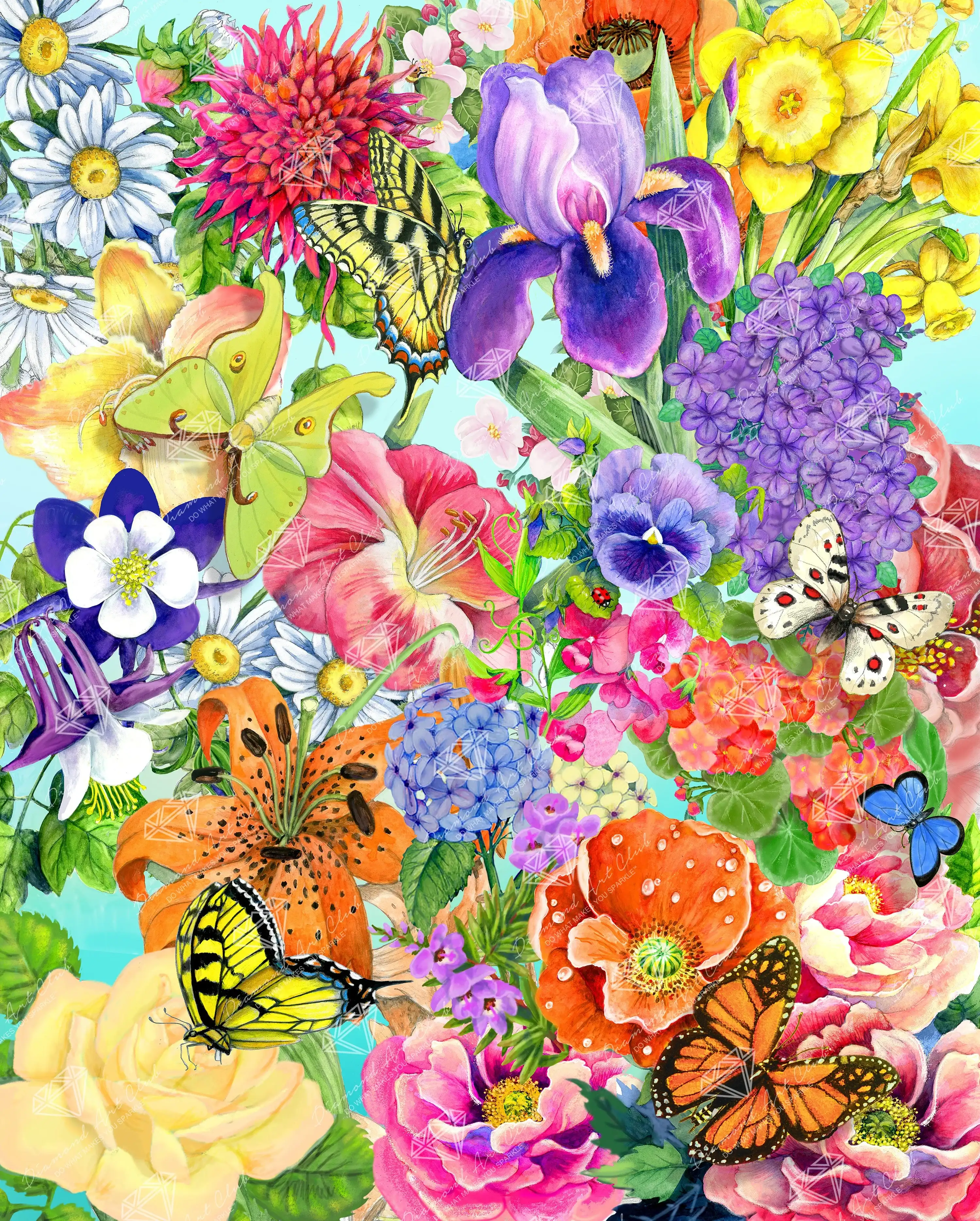 Butterflies and Flower Garden