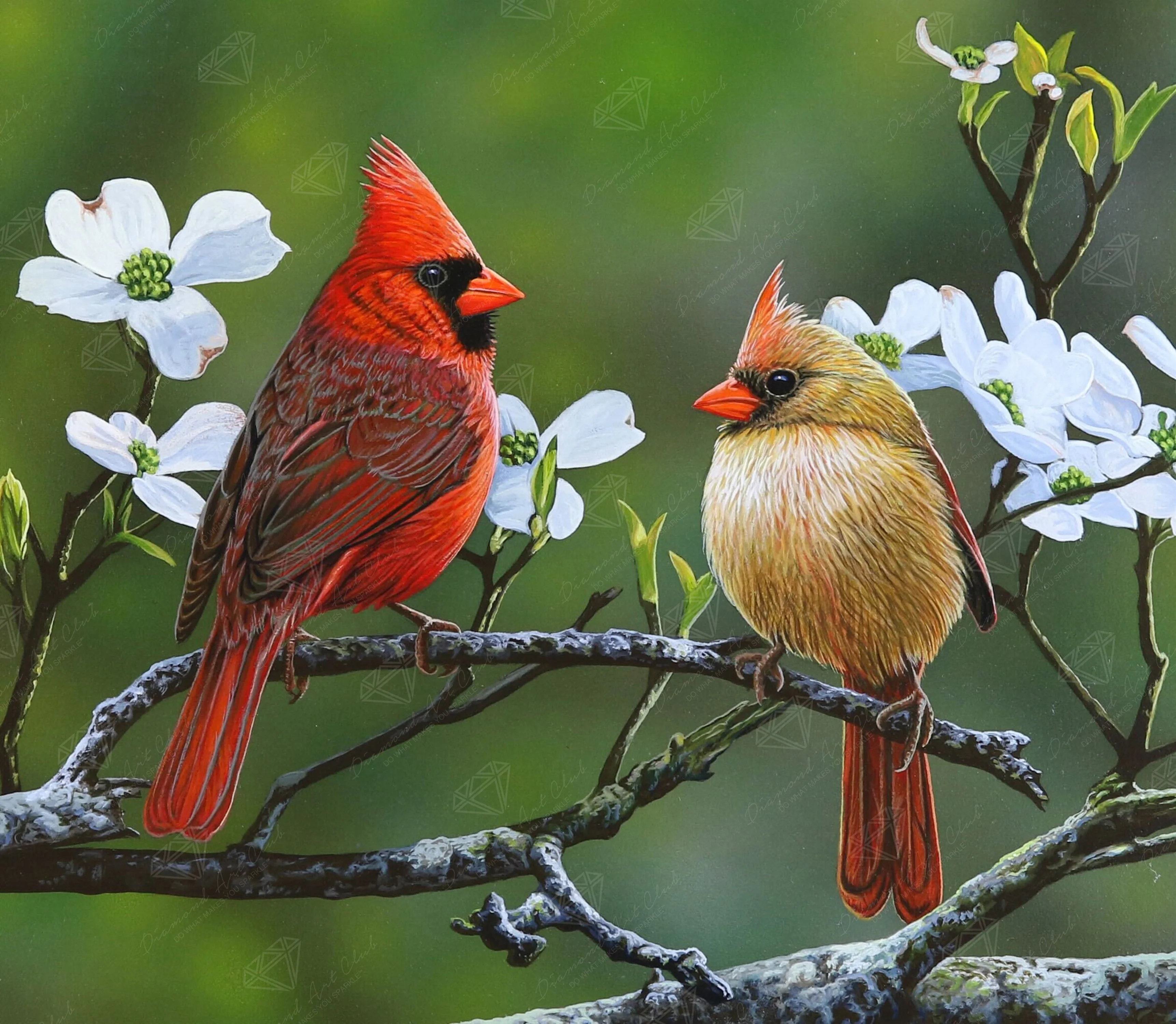 Cardinals and Dogwood