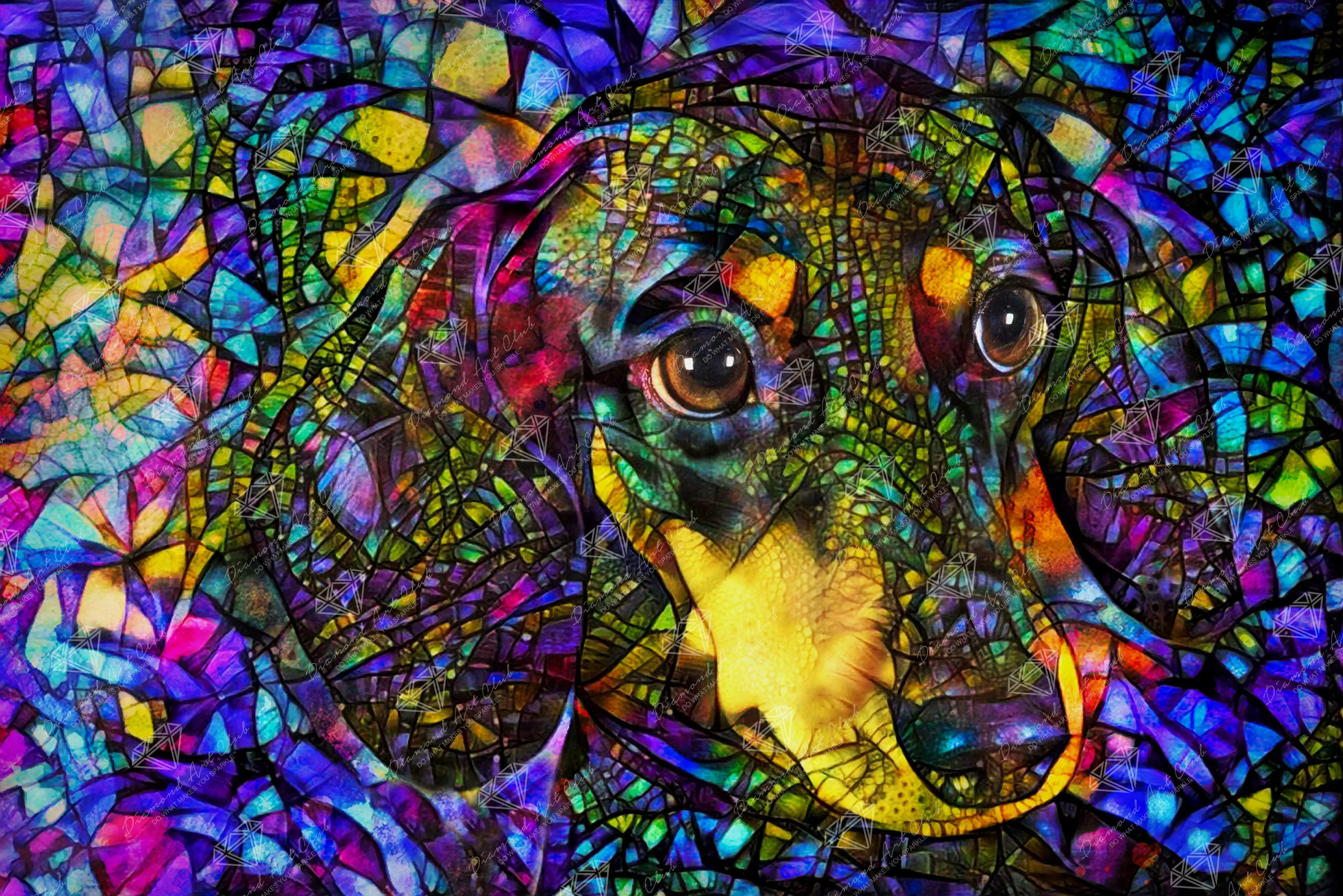Dixie the Stained Glass Dachshund